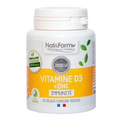 Complément Alimentaire Vitamine D3 + Zinc 60 Caps